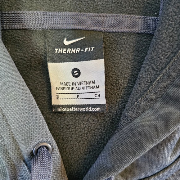 Nike thermafit black fleece  hoodie with LHU logo. Preowned in a men's sz small. - Picture 6 of 11